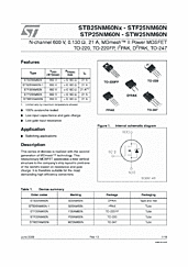 DataSheet STB25NM60N pdf